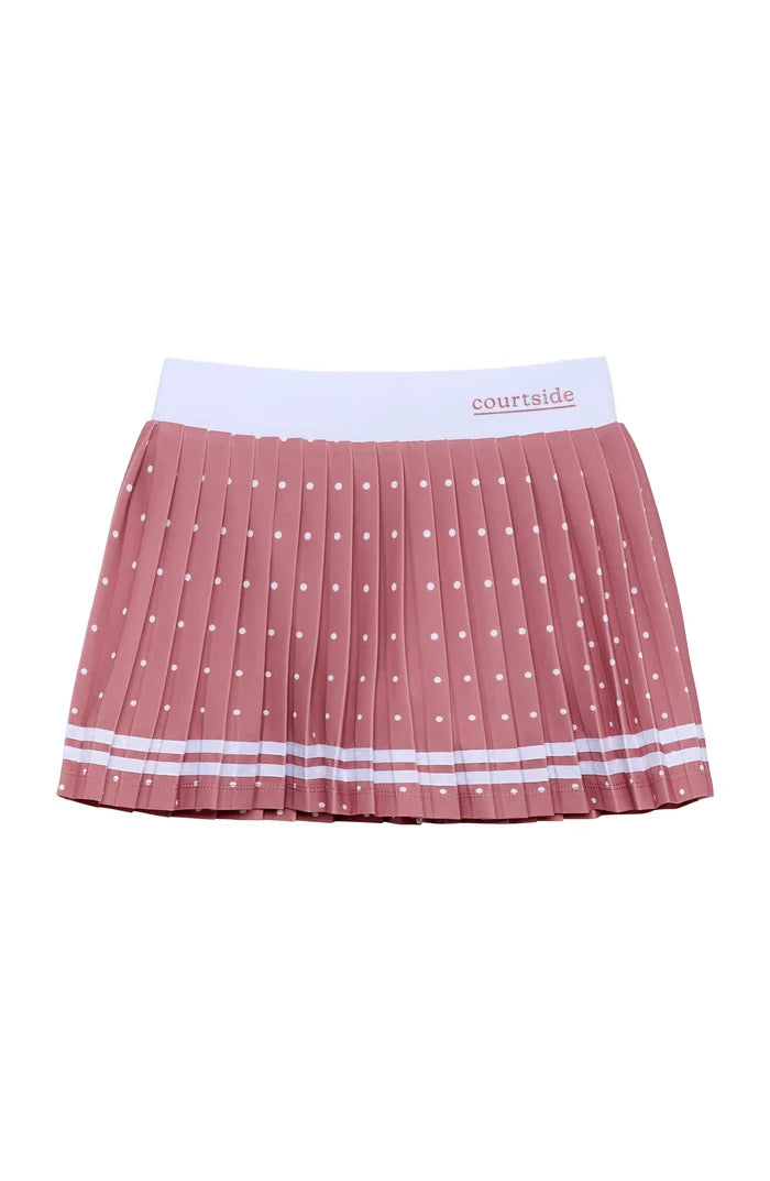 Dusty Pink Polka Dot Pleated Skort