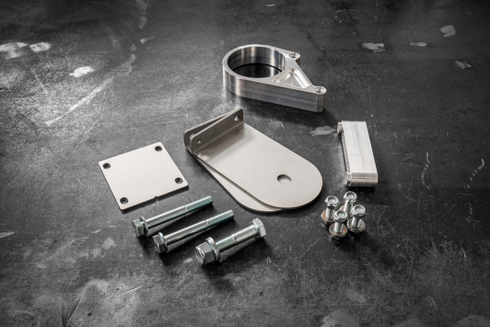 E30 Secondary Diff Mount-Suspension Parts-grip-drift-No Bushing-Standard E30-Raw Aluminum-Garagistic-bmw