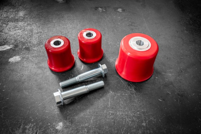E46 (Non-M) Complete Polyurethane Differential Carrier Bushing Set-Suspension Bushings-grip-drift-80a-Add 14mm Bolt Upgrade-Garagistic-bmw
