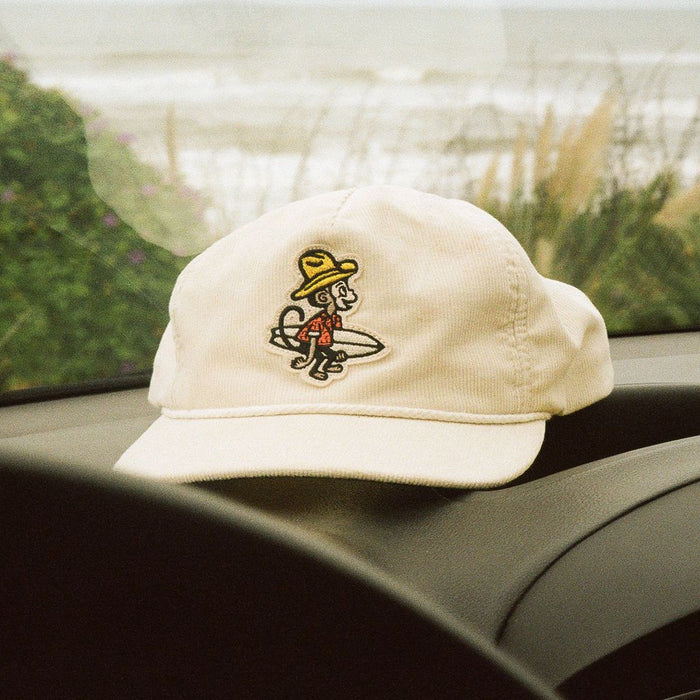 El Monito Surfs Snapback Hat- Off White Cord