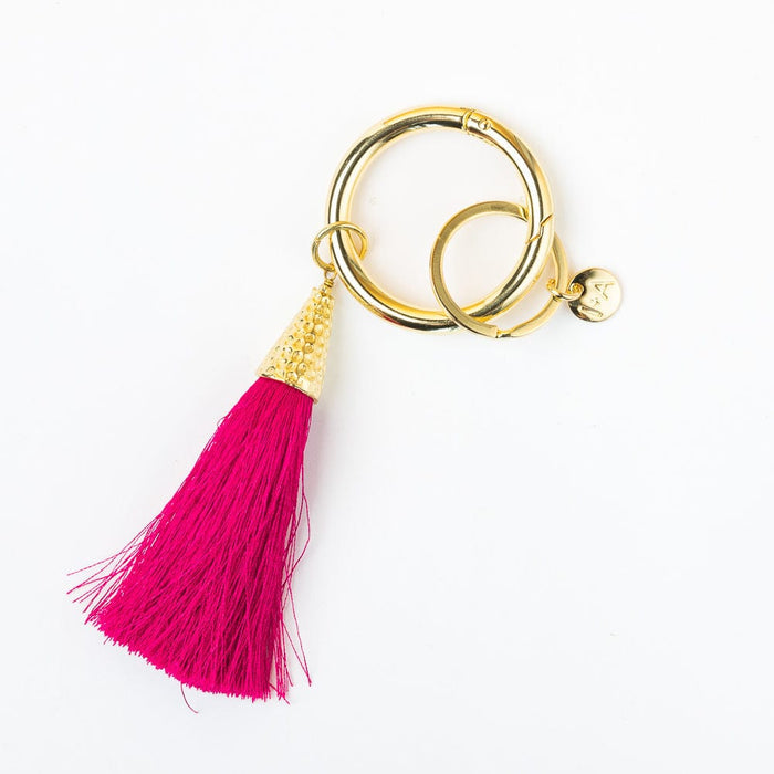 Eloise Tassels For Key Rings Hot Pink Key Ring + Bag Charm