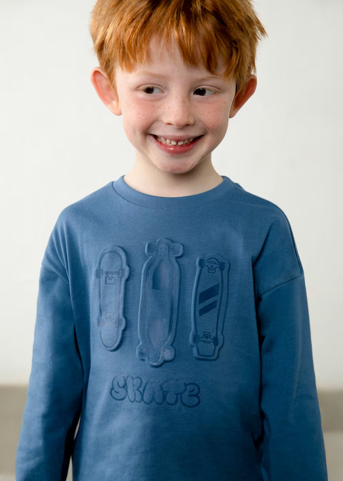 Embossed Long Sleeve Skate Tee