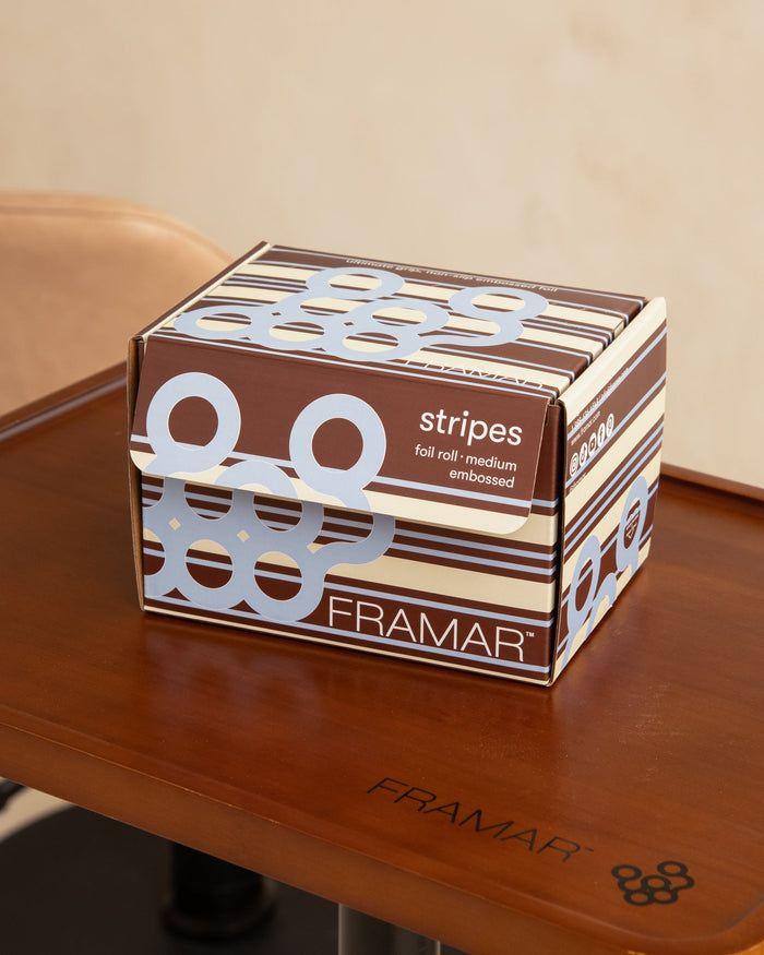 Embossed Roll Blue Chocolate Stripes