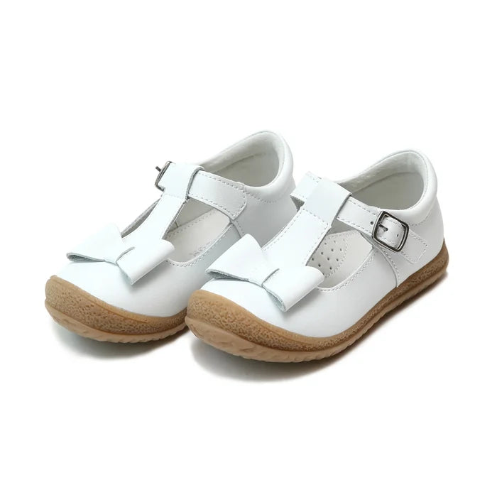 Emma White Bow T-Strap Mary Jane