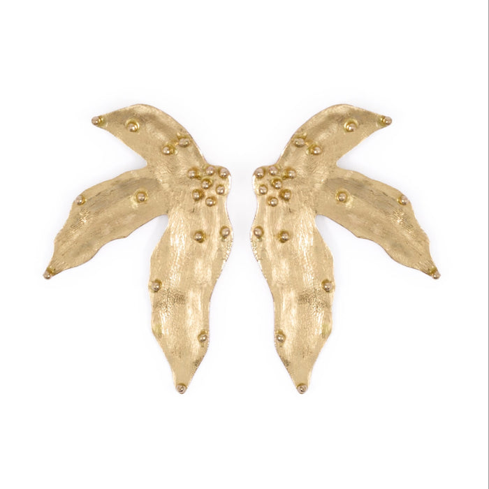 Emmie Three Petal Statement Post Earrings Brass Statement