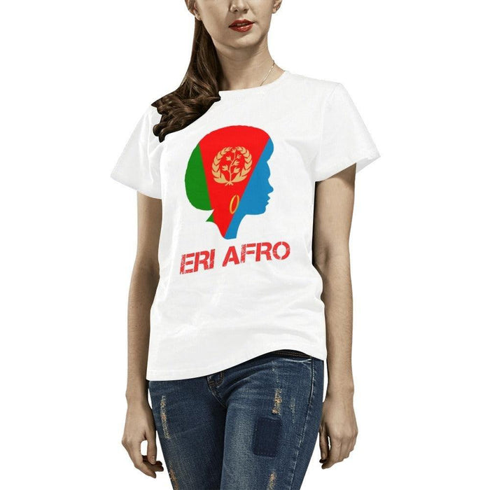 eri eritrean afro women eritrea flag t-shirt white All Over Print T-Shirt for Women (USA Size) (Model T40) - Natna Shop