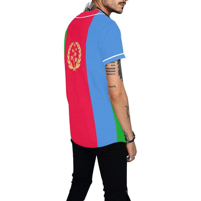 Eritrea Flag Baseball Men Jersey - Natna Shop