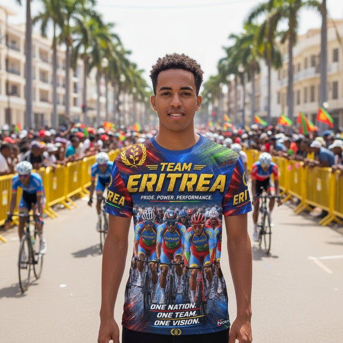 Eritrean cycling fan T-shirt for men with all-over-print design