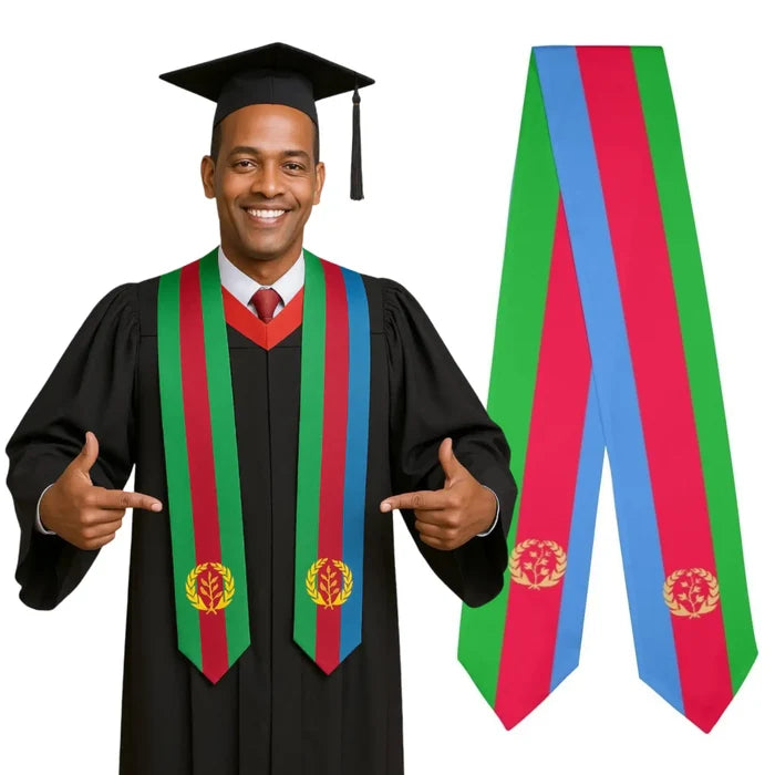 Eritrean Flag Graduation Stole - Natna Shop