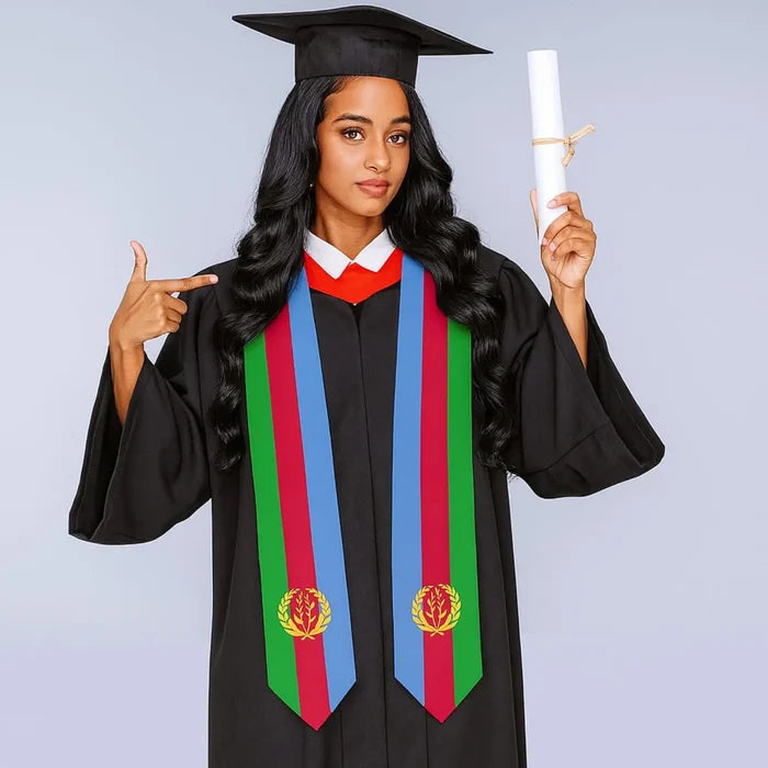 Eritrean Flag Graduation Stole - Natna Shop