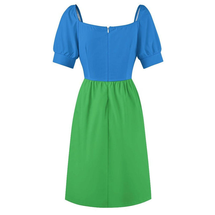 Eritrean Flag Mini Dress Sweetheart Neck Puff Sleeve ARB271 - Natna Shop