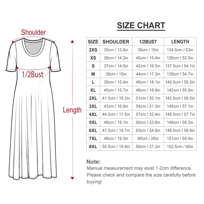Eritrean Flag Round neck short sleeve dress Short Sleeve Round-Neck Long Dress - Natna Shop