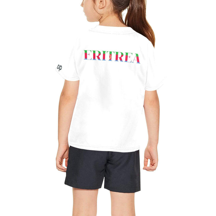 Eritrean flag t-shirt big girl kids Vertical - Natna Shop