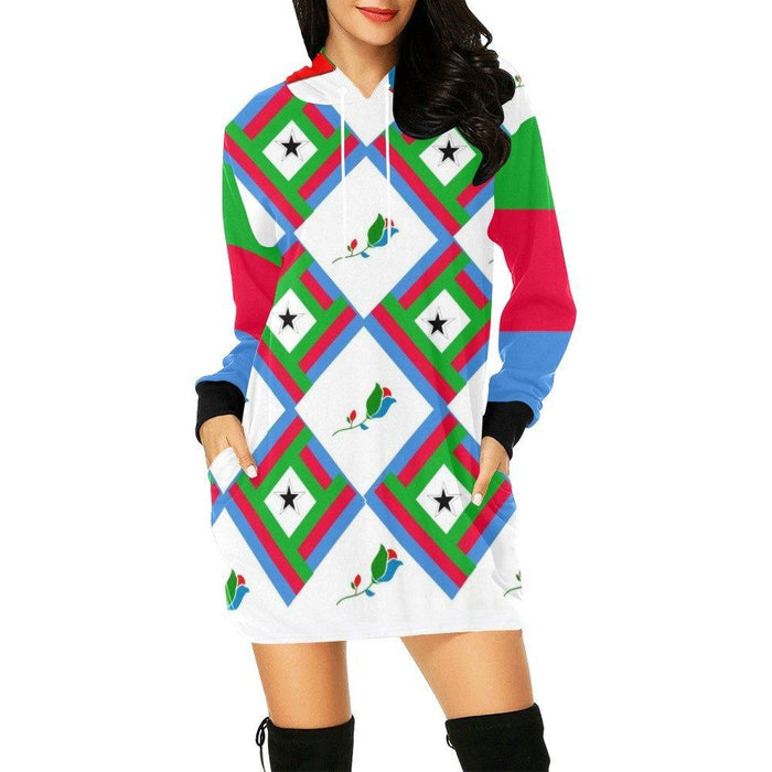 Eritrean Flower Flag Hoodie Dress - Natna Shop