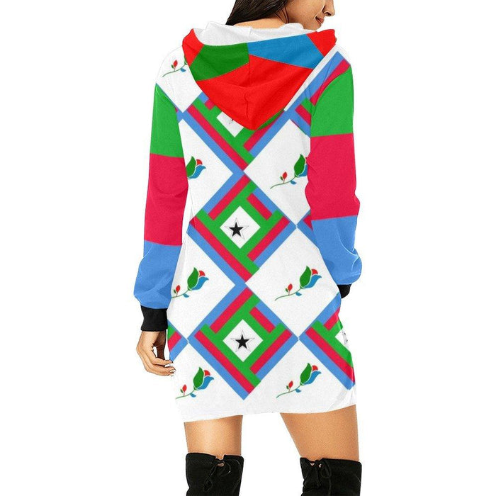 Eritrean Flower Flag Hoodie Dress - Natna Shop