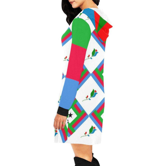 Eritrean Flower Flag Hoodie Dress - Natna Shop