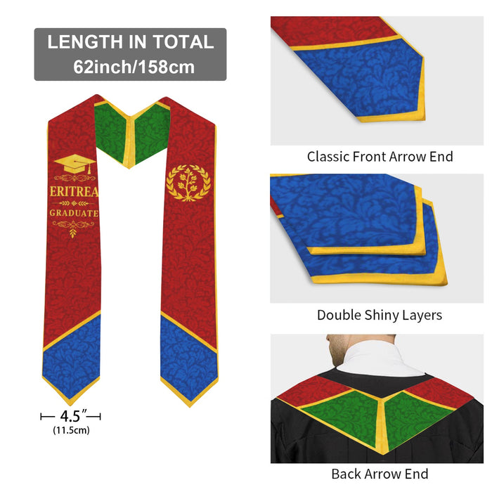 Eritrean graduation sash length 62 inches and width 4.5 inches
