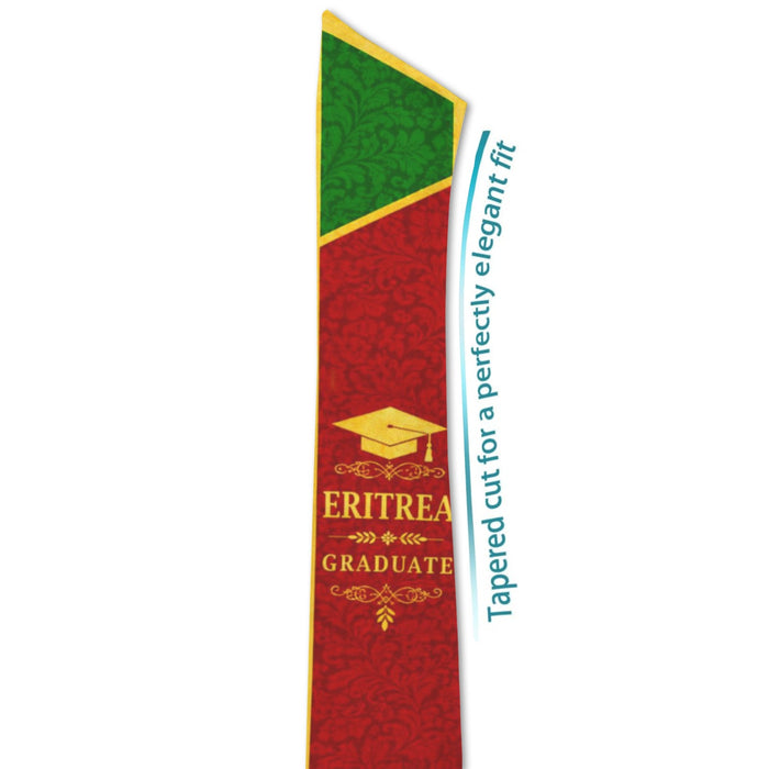 Graduation sash with green and red design, featuring 'Eritrea Graduate' text.