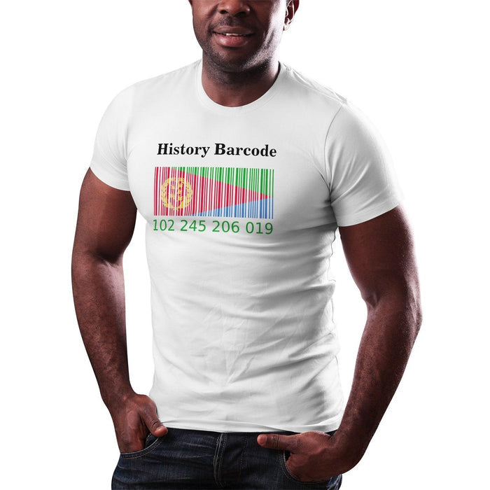 Eritrean History Flag Bacode White Men's T-Shirt - Natna Shop