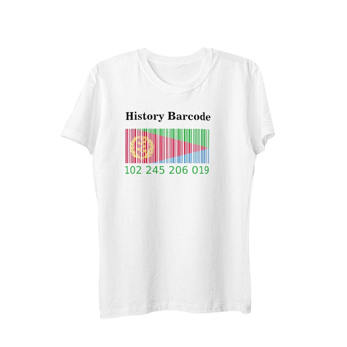 Eritrean History Flag Bacode White Men's T-Shirt - Natna Shop