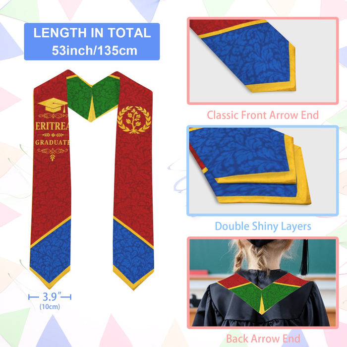 Kids Eritrean graduation sash 53 inch length and 3.9 inch width