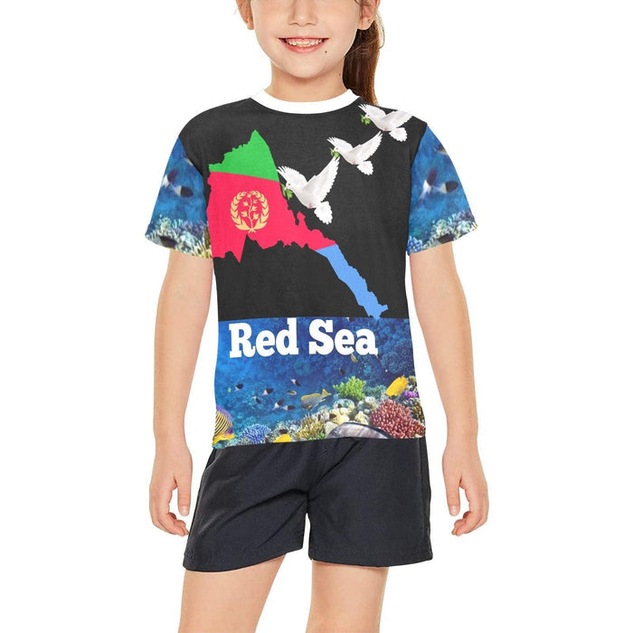Eritrean red sea t-shirt for kids Crew Neck - Natna Shop