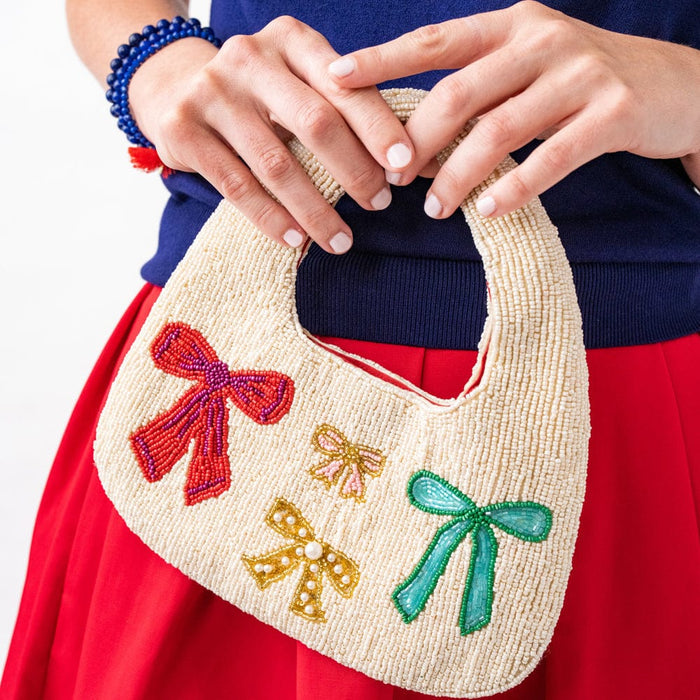 Evelynn Bows Beaded Hobo Bag Hobo
