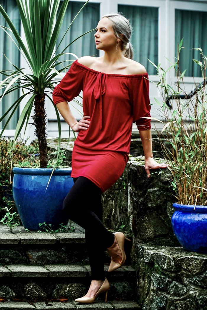 Evermore Dress in Berry colour