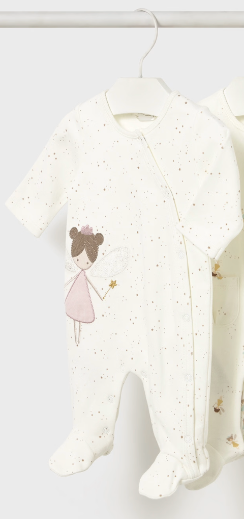 Fairy Princess Applique Kimono Dot Footie