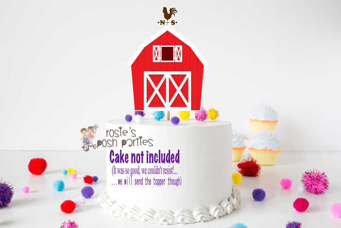 Farm Theme Cake Topper | Farm Theme Party | Farm Birthday | Barn Baby Shower Cake Topper