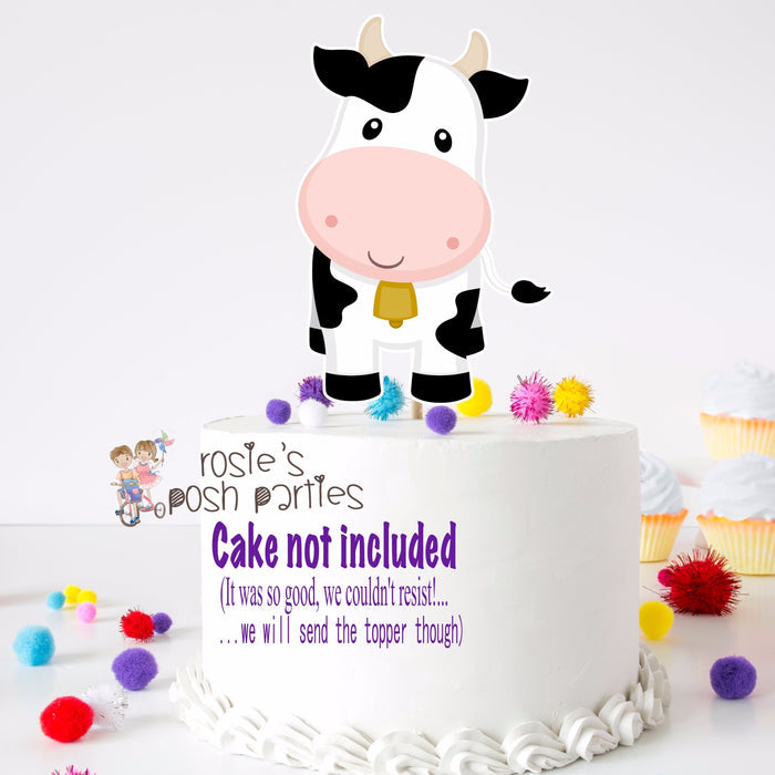 Farm Theme Cow Smash Cake Topper Diaper Cake Baby Shower or Birthday Topper