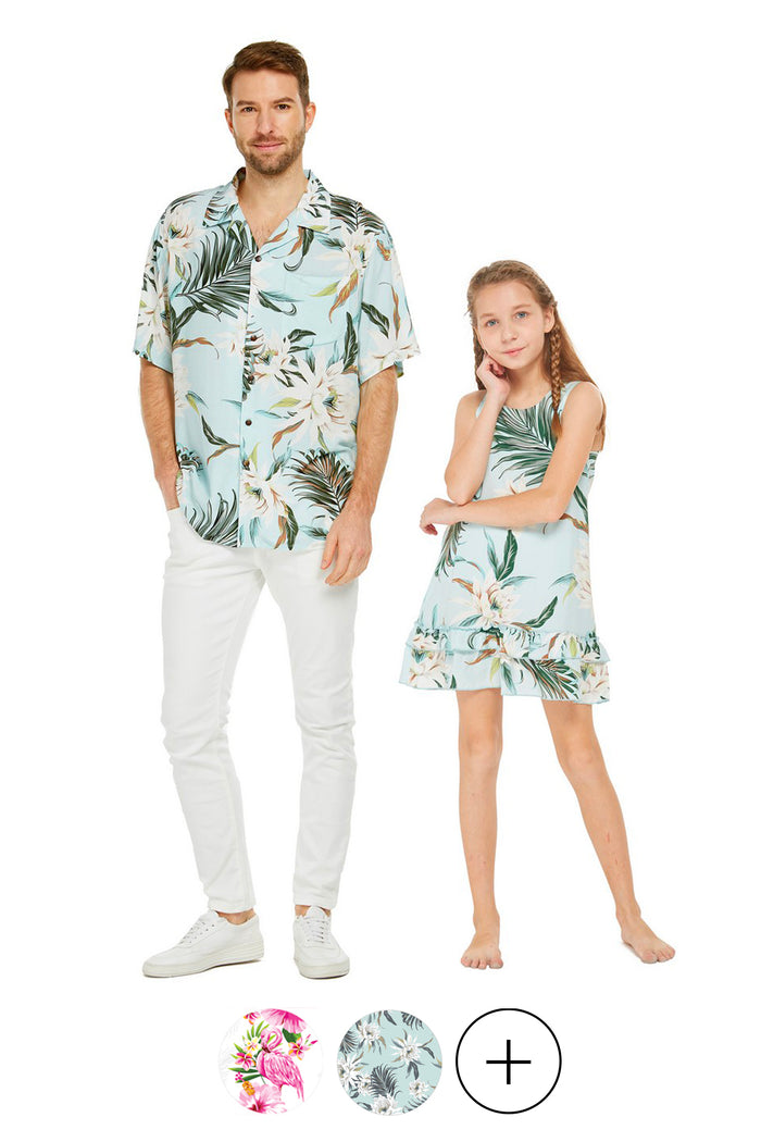 Father Daughter Wai Set in Rayon