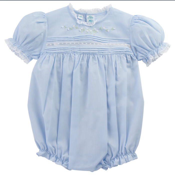 Feltman Blue Floral Bullions & Lace Bubble