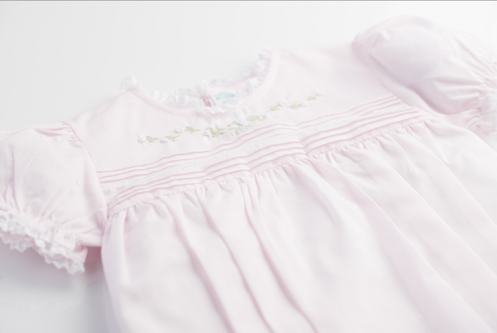 Feltman Pink Floral Bullions & Lace Bubble