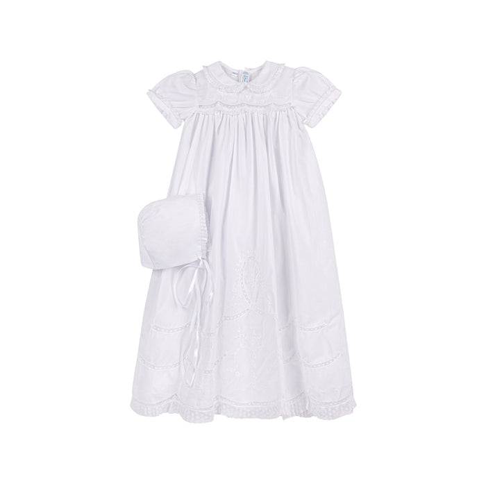 Feltman White Scalloped Lace Gown Set