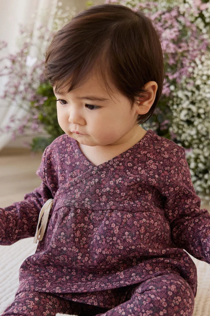 Fig Floral Wrap Top and Bloomer Set