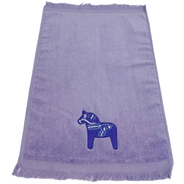 Finger tip towel - Purple Dala Horse on Lavender