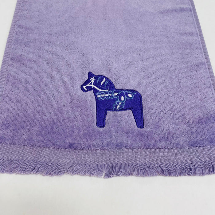 Finger tip towel - Purple Dala Horse on Lavender