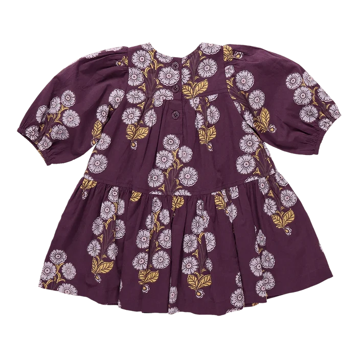 Fiona Dress Plum Buttercup Floral