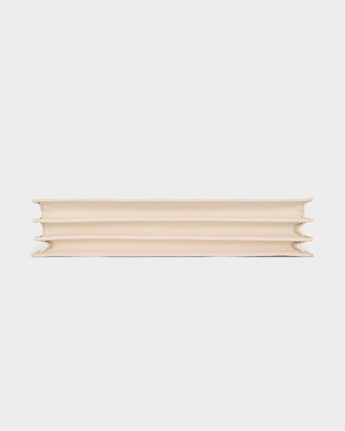 Woven Laptop Bag in Cream White