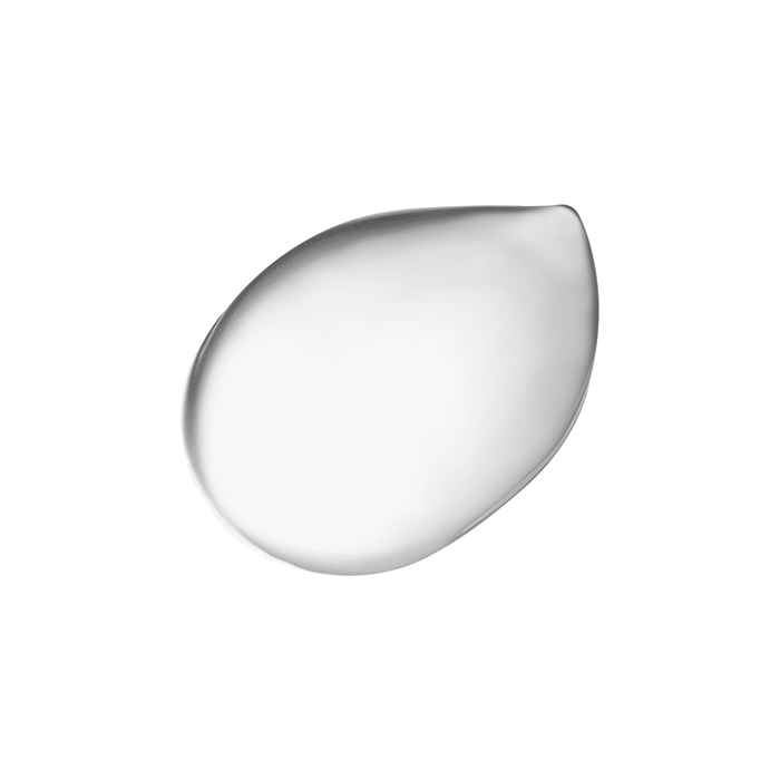 Teardrop-shaped white object on a white background
