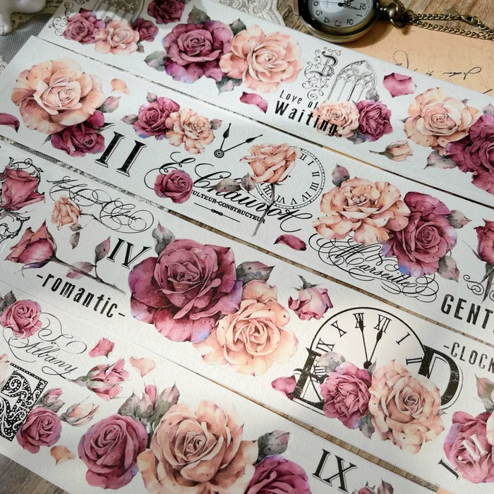 Floral Decorative Tape Rolls- Antique Rose