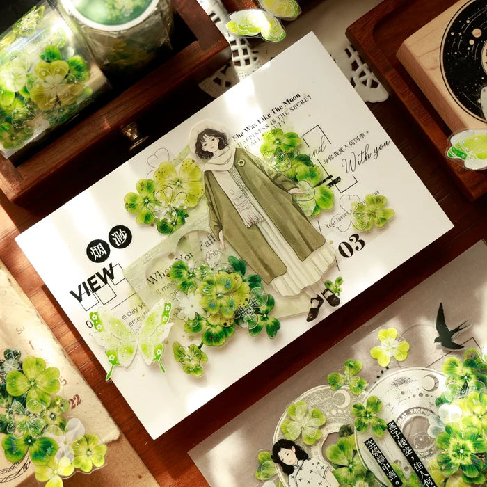 Floral Decorative Tape Rolls- Clover