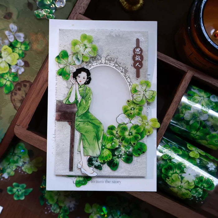 Floral Decorative Tape Rolls- Clover