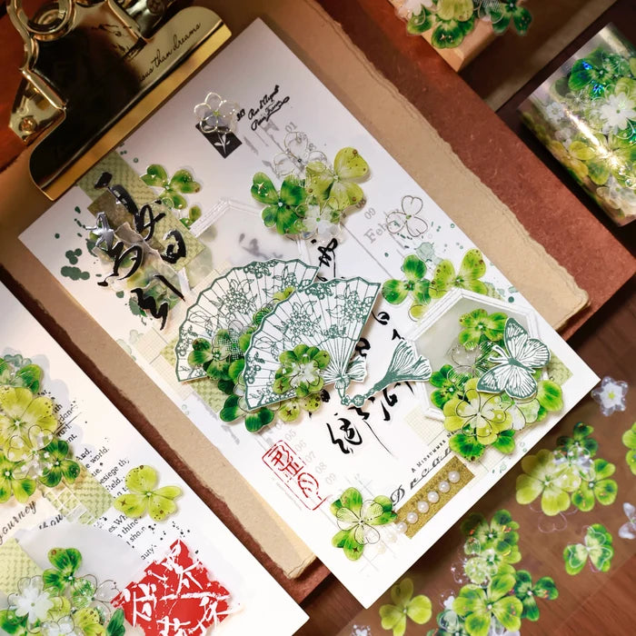 Floral Decorative Tape Rolls- Clover