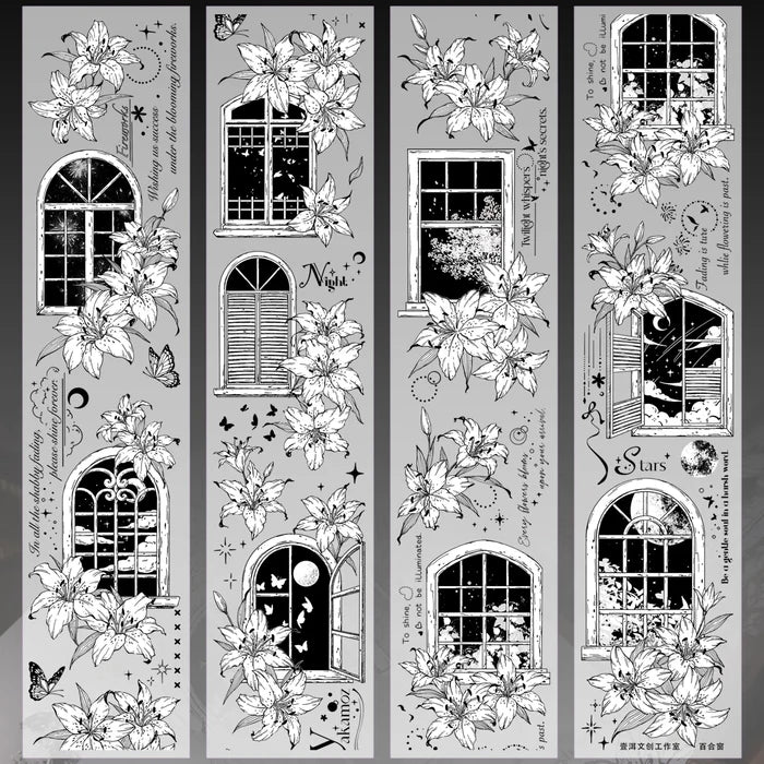 Floral Decorative Tape Rolls- Lily Lattice