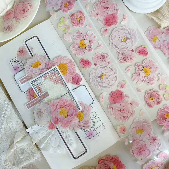 Floral Decorative Tape Rolls- Peony Blush