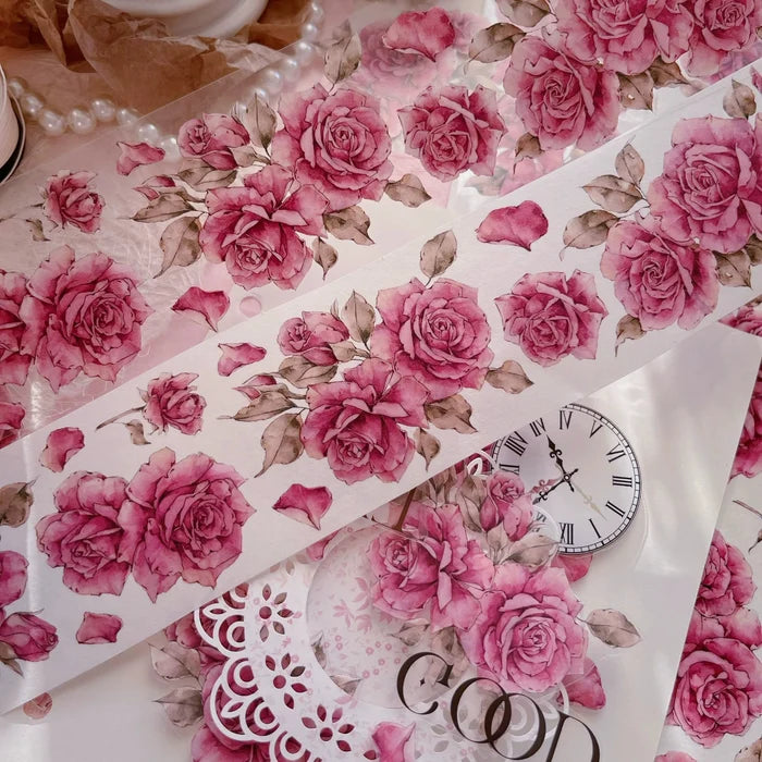 Floral Decorative Tape Rolls- Roseate Visage