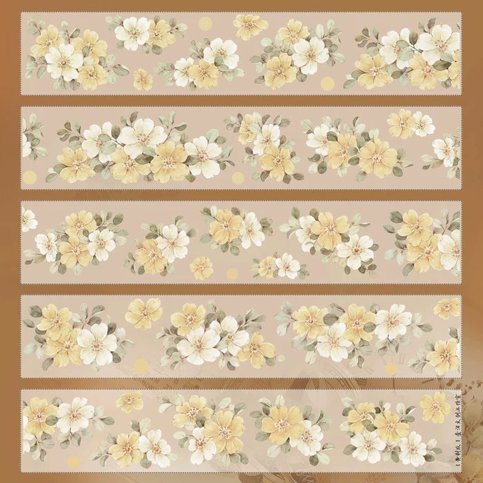 Floral Decorative Tape Rolls- Yellow Rosebush