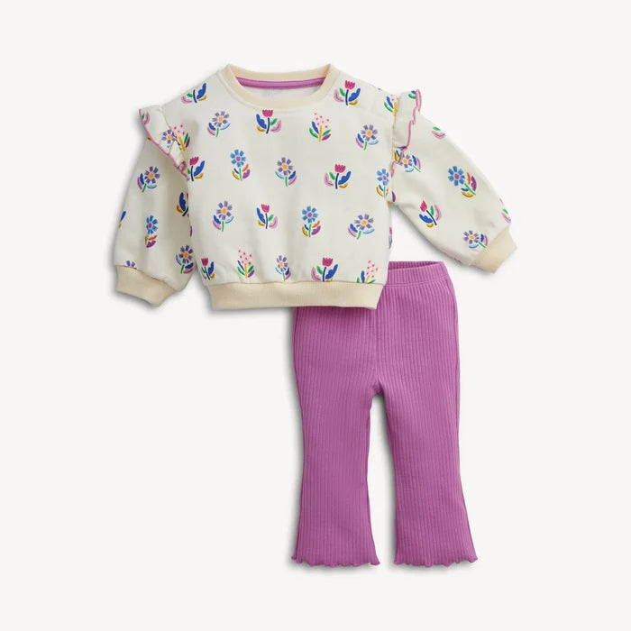 Floral Ivory Sweater Set